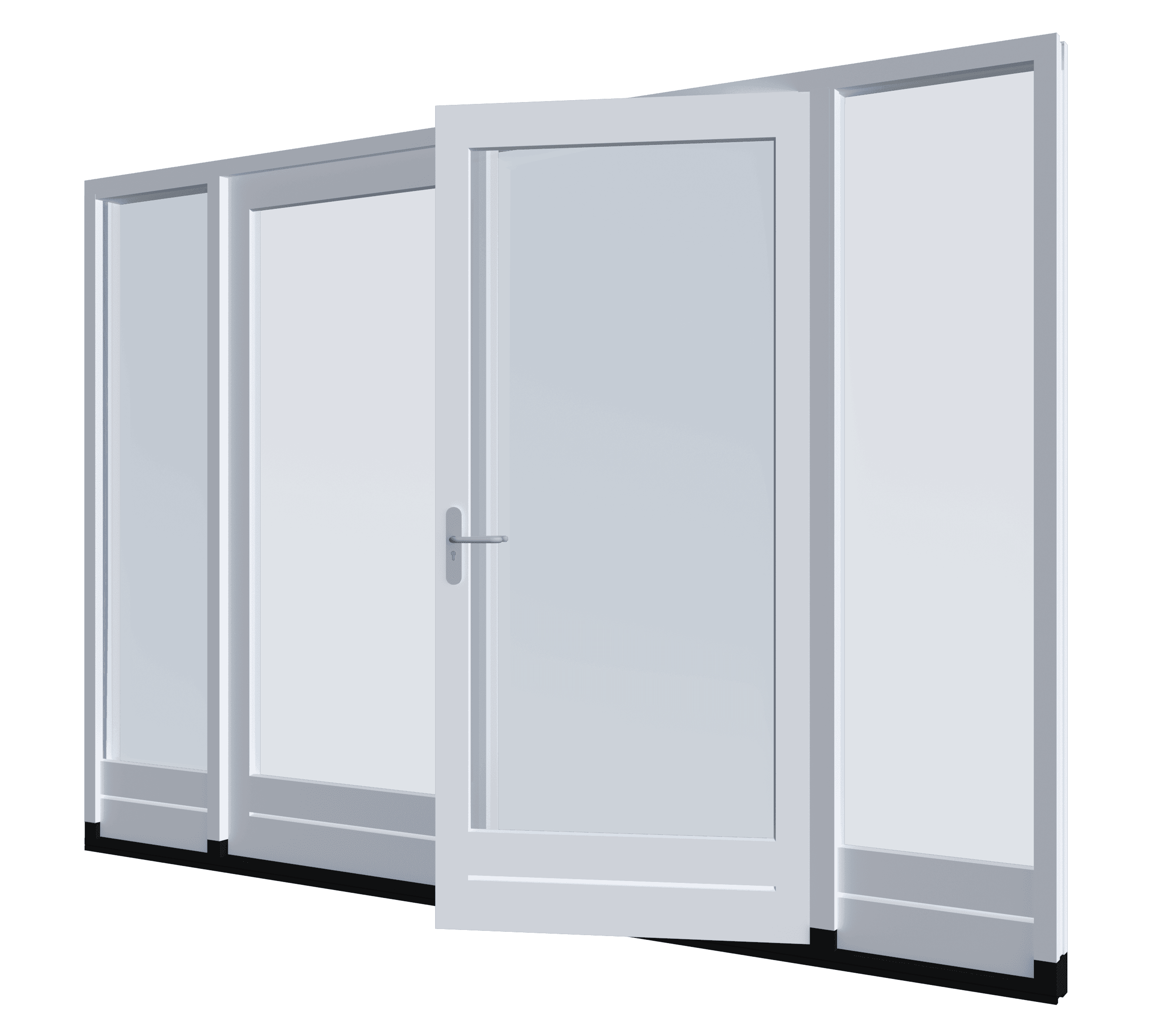 Tuindeuren (stolp) met borstwering in zijlichten - buitendraaiend | hout